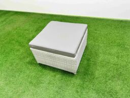 Fimous Patio Garden Furniture Sets with Dining Table Big Stool in Light Grey - thumbnail 6