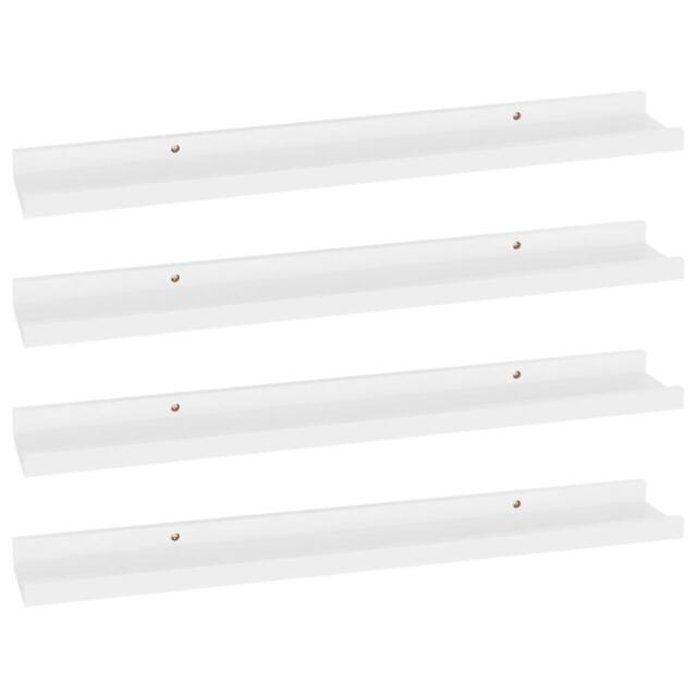 Berkfield Home Wall Shelves 4 pcs White 60x9x3 cm - Size: 60 x 9 x 3 cm - image 1