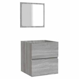Berkfield Home Bathroom Cabinet with Mirror Grey Sonoma Engineered Wood - thumbnail 1