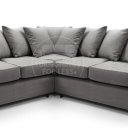 Furnishings For Less UK Casper 5 Seater Chenille Fabric Corner Sofa L Shaped 2 Corner 2 - Scatter Back in Grey - thumbnail 2
