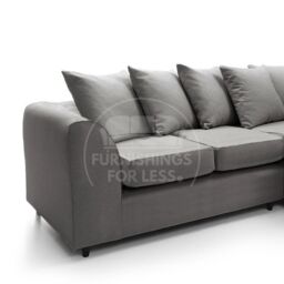 Furnishings For Less UK Casper 5 Seater Chenille Fabric Corner Sofa L Shaped 2 Corner 2 - Scatter Back in Grey - thumbnail 3