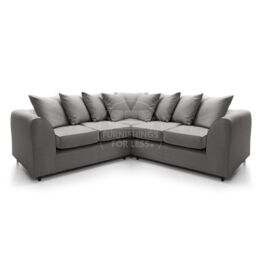 Furnishings For Less UK Casper 5 Seater Chenille Fabric Corner Sofa L Shaped 2 Corner 2 - Scatter Back in Grey - thumbnail 1