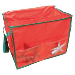mysmartbuy Storage Bag with Side Pouch, Carry Handles, Zipper & 3 Compartments - Store Clothes, Festive Christmas Decorations, Toys, Crafts in Red - thumbnail 2