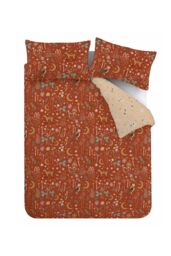 Catherine Lansfield 'Enchanted Twilight Animals' Reversible Duvet Cover Set in Burnt Orange - Size: Single - thumbnail 5