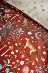 Catherine Lansfield 'Enchanted Twilight Animals' Reversible Duvet Cover Set in Burnt Orange - Size: Single - thumbnail 4