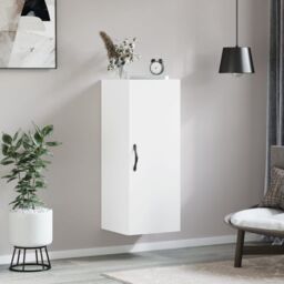Berkfield Home Wall Mounted Cabinet White 34.5x34x90 cm Engineered Wood - thumbnail 1