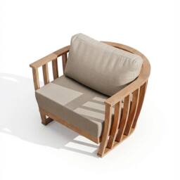 Royalcraft LUCCA 5-Seater Teak-Effect Aluminium Lounging Set with Coffee Table in Natural - thumbnail 4
