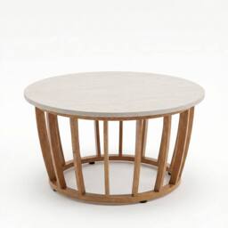 Royalcraft LUCCA 5-Seater Teak-Effect Aluminium Lounging Set with Coffee Table in Natural - thumbnail 3
