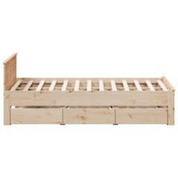 Berkfield Home Bed Frame without Mattress with Headboard 150x200 cm King Size Solid Wood Pine in Brown - thumbnail 5