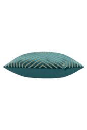 Paoletti Evoke Cut Velvet Cushion in Teal - Size: 45 cm x 45 cm - thumbnail 3