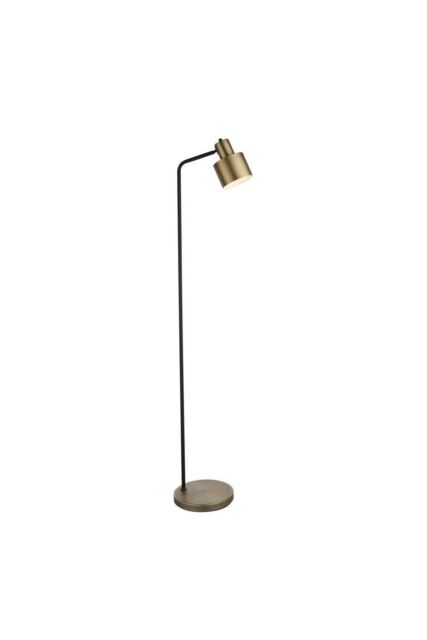 Netlighting Mayfield Task Floor Lamp Matt Antique Brass Plate Matt Black in Gold - image 1
