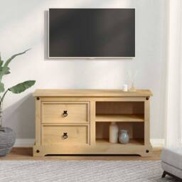 Berkfield Home TV Cabinet Corona 100x40x52 cm Solid Wood Pine in Tan - Size: 100 x 40 x 52 cm
