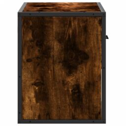Berkfield Home TV Cabinet Smoked Oak 60x31x39.5 cm Wood & Metal in Brown - thumbnail 5
