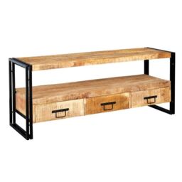 IH Design Franciscan Upcycled Industrial Vintage Mintis Large Tv Stand in Brown