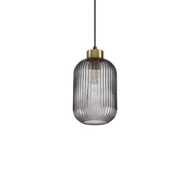 Netlighting Mint1 Indoor Glass Dome Ceiling Pendant Lamp 1 Light Smokey E27 in Grey