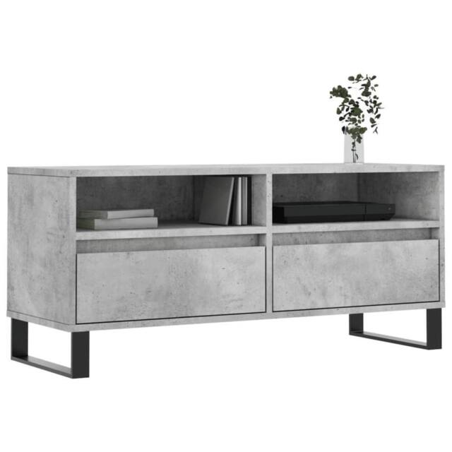 Berkfield Home TV Cabinet Concrete Grey 100x34.5x44.5 cm Engineered Wood - image 1