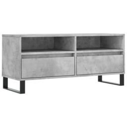 Berkfield Home TV Cabinet Concrete Grey 100x34.5x44.5 cm Engineered Wood - thumbnail 3