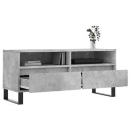 Berkfield Home TV Cabinet Concrete Grey 100x34.5x44.5 cm Engineered Wood - thumbnail 4