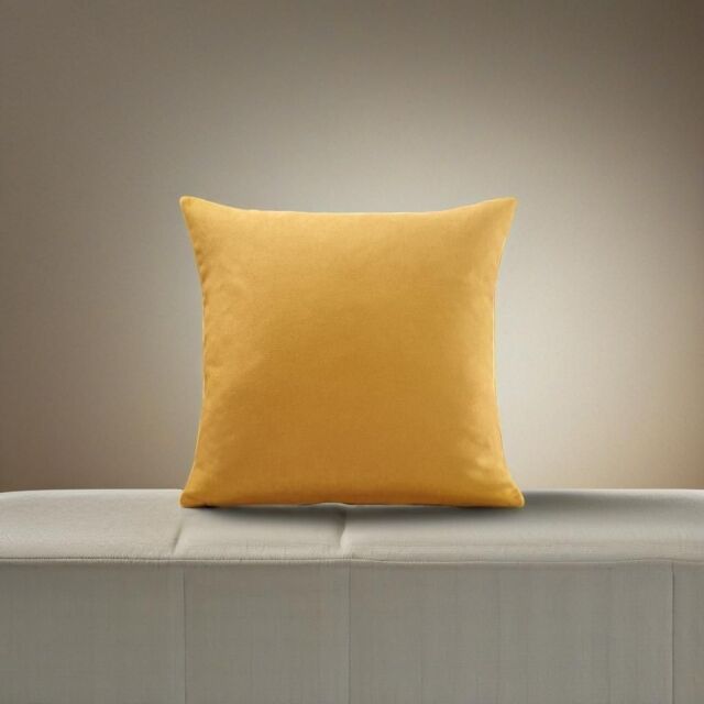 Luxury Living Velvet Chenille Cushion in Yellow - Size: 55 cm x 55 cm - image 1