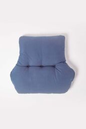Homescapes Cotton Back Support Cushion in Navy - thumbnail 3
