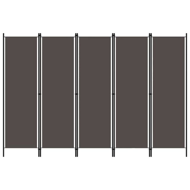 Berkfield Home 5-Panel Room Divider Anthracite 250x180 cm in Black - image 1