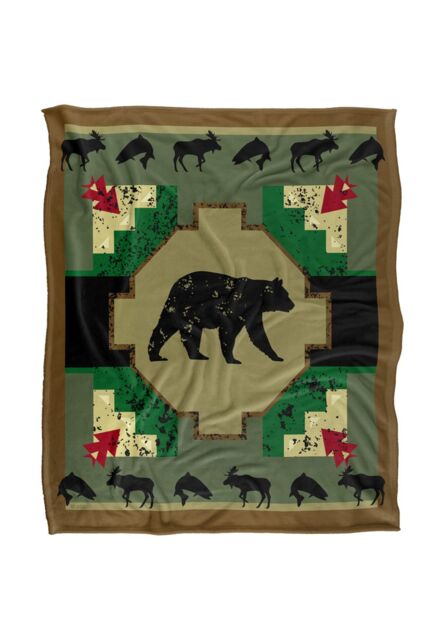 JQ Licensing Southwest Bear 2 Silky Touch Super Soft Throw Blanket 152 X 127 cm in White - image 1