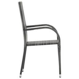 Berkfield Home 3 Piece Garden Dining Set Grey - thumbnail 4