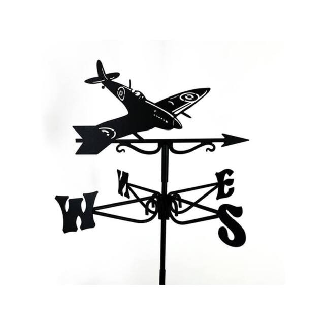 Buttercup Farm Mini Spitfire Weathervane - Steel - L38 x W38 x H52 cm - Black - image 1