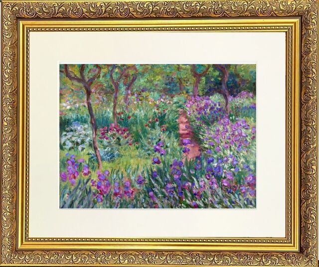 "Frames & Mirrors 4U Garden 1 Mounted & Framed Print in Gold Dahlia Frame 14 x 12 Inch - Size: W14"" x H12""" - image 1