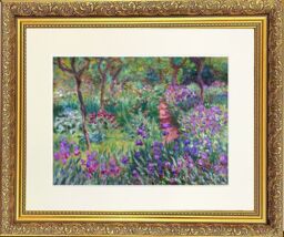 "Frames & Mirrors 4U Garden 1 Mounted & Framed Print in Gold Dahlia Frame 14 x 12 Inch - Size: W14"" x H12"""
