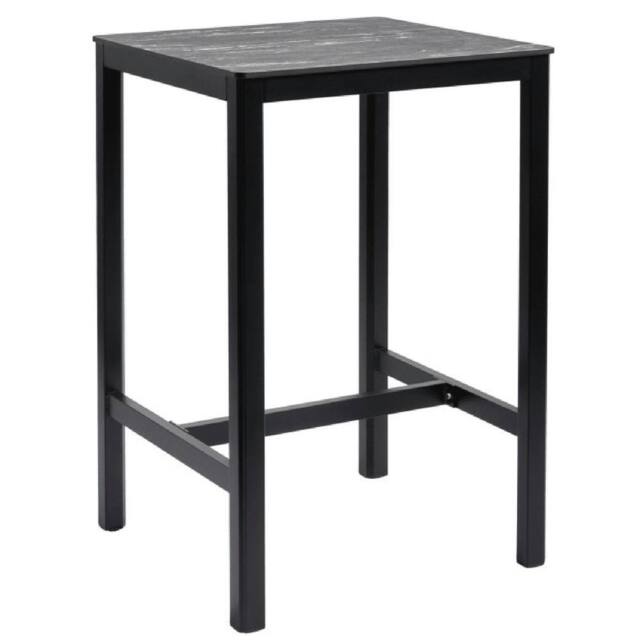 netfurniture Extrema Marble Poseur Table Black with Troy Table Base - 60 X 60cm - Size: 60 X 60 cm - image 1