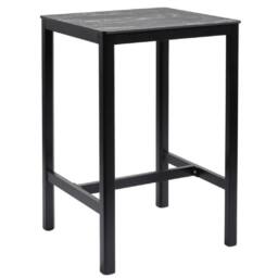 netfurniture Extrema Marble Poseur Table Black with Troy Table Base - 60 X 60cm - Size: 60 X 60 cm