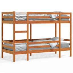 Berkfield Home Bunk Bed without Mattress Wax Brown 90x190 cm Single Solid Wood Pine - thumbnail 1