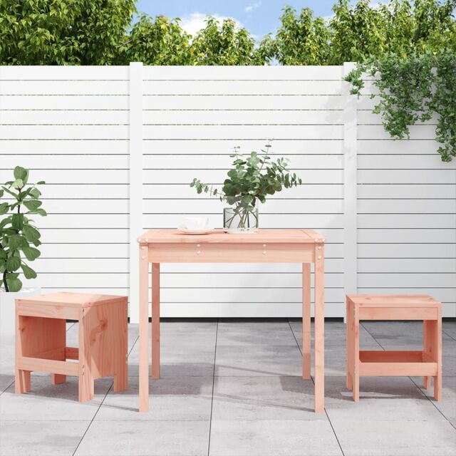 Berkfield Home 3 Piece Garden Bistro Set Solid Wood Douglas in Brown - image 1