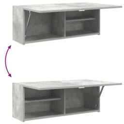Berkfield Home Bathroom Wall Cabinet Concrete Grey 80x25x30 cm Engineered Wood - Size: 80 x 25 x 30 cm - thumbnail 9