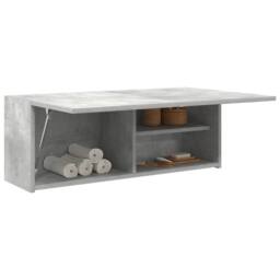 Berkfield Home Bathroom Wall Cabinet Concrete Grey 80x25x30 cm Engineered Wood - Size: 80 x 25 x 30 cm - thumbnail 4