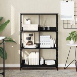 Berkfield Home Bookshelf Black 78.5x33x117.5 cm Engineered Wood - thumbnail 1
