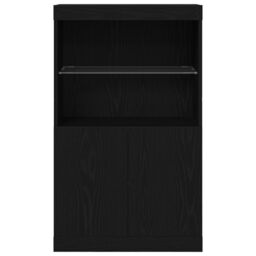 Berkfield Home Sideboard with LED Lights Black Oak 60x37x100 cm - Size: 60 x 37 x 100 cm - thumbnail 6