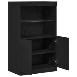 Berkfield Home Sideboard with LED Lights Black Oak 60x37x100 cm - Size: 60 x 37 x 100 cm - thumbnail 5