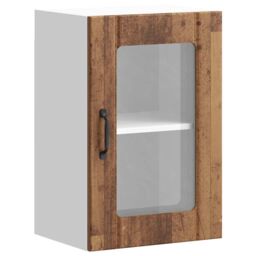 Berkfield Home Kitchen Wall Cabinet with Glass Door Lucca Old Wood in Brown - thumbnail 2