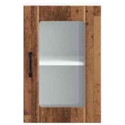 Berkfield Home Kitchen Wall Cabinet with Glass Door Lucca Old Wood in Brown - thumbnail 5