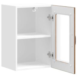 Berkfield Home Kitchen Wall Cabinet with Glass Door Lucca Old Wood in Brown - thumbnail 6