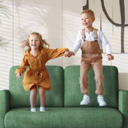 Dprodo 129CM Small Sofa Couch, Soft Corduroy LoveSeat in Green - Size: 1 Pack - thumbnail 5