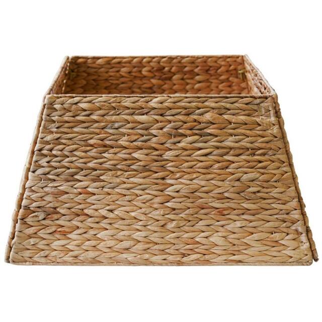 Lemon Pavilion Furniture and Decor Foldable Square Tree Skirt - Water Hycainth - L60 x W60 x H26 cm in Brown - image 1