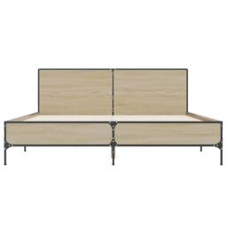Berkfield Home Bed Frame without Mattress Sonoma Oak 120x200 cm in Brown - Size: Small Double - thumbnail 4