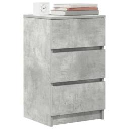 Berkfield Home Bedside Cabinet with 3 Drawers Concrete Grey 39x35x65 cm - Size: 39 x 35 x 65 cm - thumbnail 4