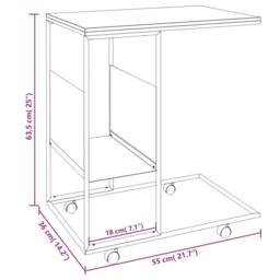 Berkfield Home Side Table with Wheels Black 55x36x63.5 cm Engineered Wood - thumbnail 6