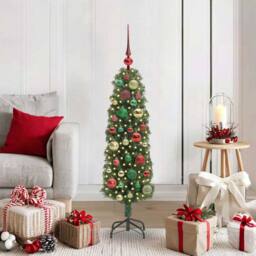 Berkfield Home Artificial Christmas Tree with 150 LEDs with Stand Green 120 cm - thumbnail 1