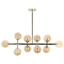 Wyld and Coco 10-Light Gold Steel and Glass Pendant Lamp Modern Ceiling Light - thumbnail 2
