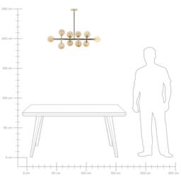 Wyld and Coco 10-Light Gold Steel and Glass Pendant Lamp Modern Ceiling Light - thumbnail 4